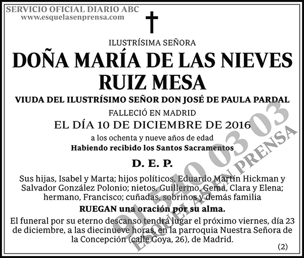 María de las Nieves Ruiz Mesa